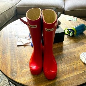 Red hunter boots kids 3